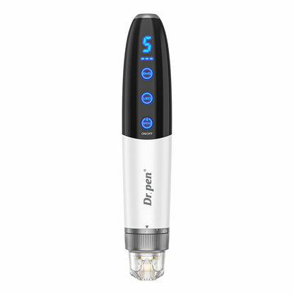 Bio Pen Q1S microneedling-pen med LED-display, justerbare tilstande og præcisionshoved til professionel hudforyngelse og kollagenstimulering.